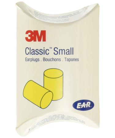3M 3101103 Ear Classic Small Earplugs in Pillow Paks  PVC Foam  Yellow  200 Pairs