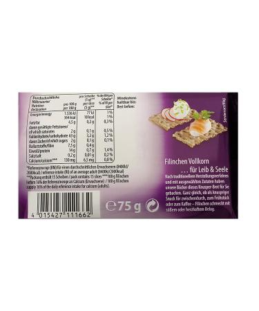 Pack of 30 Filinchen Crunchy Whole Grain Bread - Lactose Free Low Sugar & Low Sodium - 30 x 75g - Buy Online on GoSupps.com