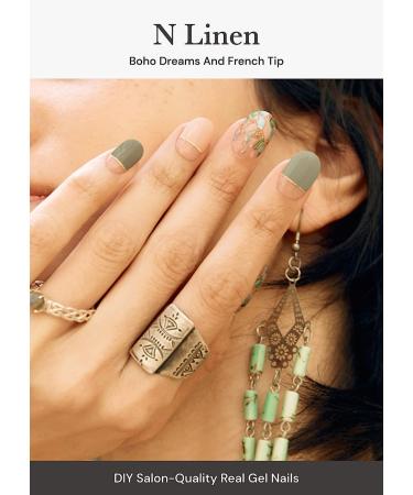 ohora Semi Cured Gel Nail Strips (N Linen) - Salon-Quality, Long Lasting, Easy to Apply - UV Lamp Compatible with Prep Pads, File & Stick - Buy Online on GoSupps.com