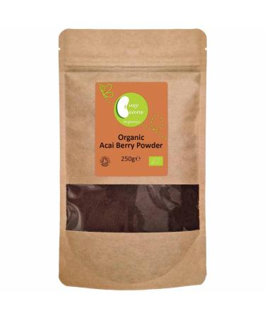 Organic Acai Berry Powder - Certified Organic - by Busy Beans Organic (250g) 250 g (Pack of 1)