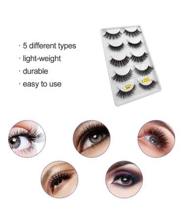 Shop Premium 5 Pairs Imitation Mink Hair False Eyelashes Curly & Reusable Styles for Stunning Looks - Buy Online on GoSupps.com