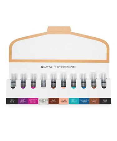 Bella Vita Luxury Men & Women Trial Pack Of 10 X 5Ml Pocket Aerosol Perfumes Unisex Fresh Scent Fragrance Mix Of Edp Edt & Edc Long Lasting Perfume Sweet Floral Woody Musky & Spicy - Buy Online on GoSupps.com