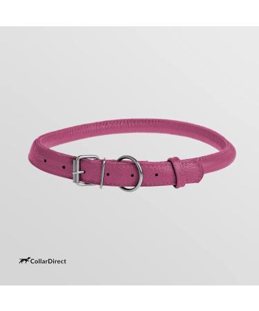 Collardirect Round Leather Dog Collar - Softly Padded Handmade Real Leather for Dogs & Cats - Available in Black Pink Red Purple Blue - Sizes 15-18 cm - Buy Online on GoSupps.com