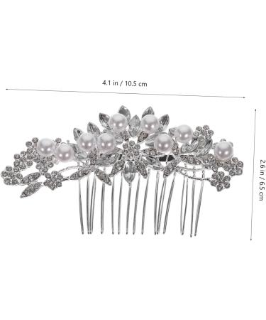 Angoily Pearl Hair Clip Bridal Floral Headpiece Wedding Crystal Hair Comb Floral Hair Comb Flower Side Hair Clips Jeweled Hair Clips Alloy Comb Hair Accessories Bride Fashion - Buy Online on GoSupps.com