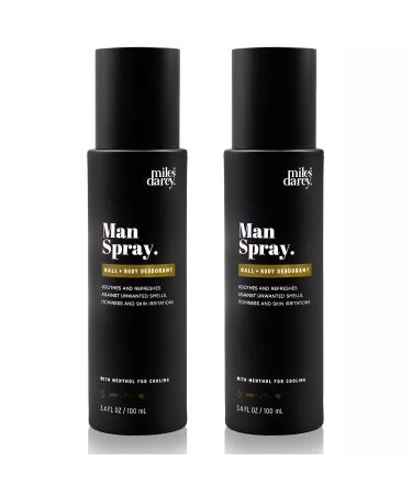 MILES DARCY- Body & Ball Spray for Men - Our Groin Deodorant For Men Is Protecting & Refreshing Against Odors Itchiness Jock Itch Chafing & Sweating 2 Pack