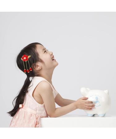 Holibanna Chinese Hair Clip 2 Pairs Chinese Style Hair Clip Japanese Handmade Flower Tassel Hairpin Headdress Kids Hairpins Hanfu Side Clip for New Year Kimono Costume Accessories Red - Buy Online on GoSupps.com