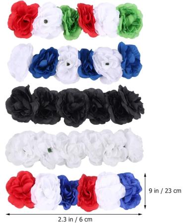 minkissy Rose Flower Headband Day of the Dead Headpiece Wedding Festival Headband for Christmas Halloween (Red White Blue) - Buy Online on GoSupps.com