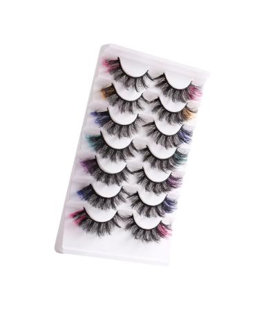 FOMIYES 7 Pairs False Lashes Fake Eyelashes Color Lashes Cosplay Lashes Colored Lash Extensions Eyelashes with Color Colored Eyelashes Lash Clusters Fake Lashes Dense Chemical Fiber Extend