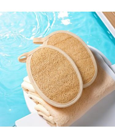 4 Pcs Natural Loofah Sponges | Exfoliating Body Scrubbers for a Refreshing Shower Experience - Buy Online on GoSupps.com