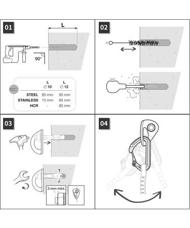 CE Certified S.E.PEAK Stainless Steel Bolt Hanger for 12mm Bolt - Climbing Anchor for Rock Climbing, Caving, Rescue, Hammock Installation, Mountaineering - Buy Online on GoSupps.com