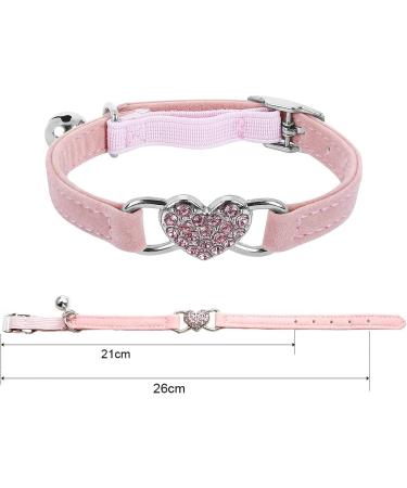 Jagowa Rhinestone Heart Cat Collar with Safety Belt Adjustable Flocking Colored Diamond Design with Bell - Pet Supplies for Small Cats and Dogs (Pink) - Buy Online on GoSupps.com