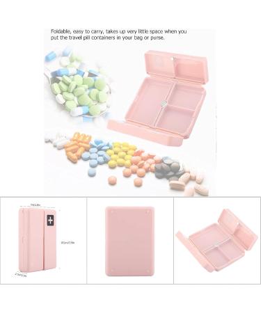 Portable Daily Pill Case - Foldable Magnetic Pill Box Organizer with 7 Compartments for Vitamins & Supplements - Pink - Buy Online on GoSupps.com