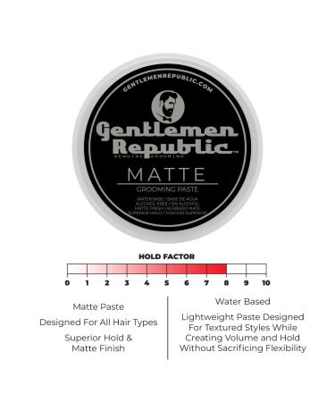 Gentlemen Republic 8oz Matte Paste - Professional Water-Based Formula for Superior Hold and Natural Matte Finish - Made in USA - Buy Online on GoSupps.com
