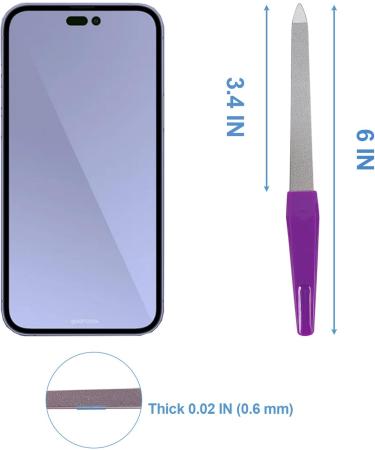 6 Pcs Stainless Steel Metal Nail Files for Natural Nails - Sharp Pointed Tip, Non-Slip Handle, Diamond Finger Nail Filers for Women - Buy Online on GoSupps.com