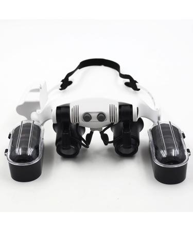 Meichoon headband magnifying ligament with LED light magnifying lenses 10x 15x 20x 25x for jewelry identification watch electronics repair medical laboratory work UC46
