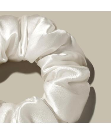 LILYSILK Silk Hair Scrunchies for Frizz Prevention 100% Mulberry Silk Hair Ties for Breakage Prevention Elastic ponytail Holders(Dark Olive+Ivory) - Buy Online on GoSupps.com
