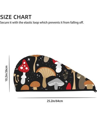 Soft Super Absorbent Mushroom Microfiber Hair Towel Wrap for Women - Quick Dry Coral Velvet Cap for Long Curly & Thick Hair - Buy Online on GoSupps.com