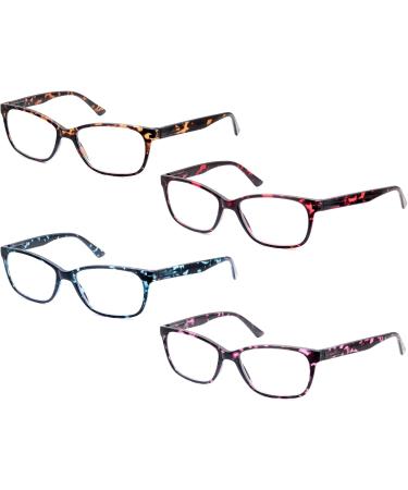 HEEYYOK 4-Pack Oversized Reading Glasses for Men & Women | Comfort Spring Hinge Clear Lens | Ideal for Reading - Buy Online on GoSupps.com