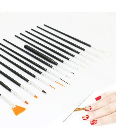 Anyases 23-Piece Nail Art Design Set - 18 Nail Brushes Double Head Sponge Stick & 4 Replacements - Perfect for Professional Nail Designs - Buy Online on GoSupps.com