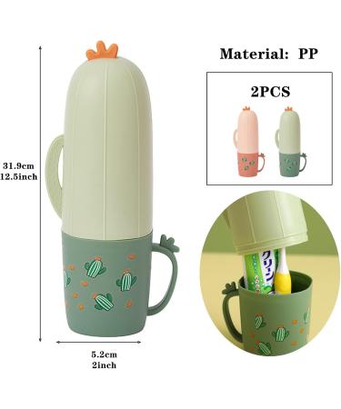 Youyuer Portable Travel Toothbrush Set - 2 Toothbrushes with Case & Holder for Home Hiking Camping & Travel - Buy Online on GoSupps.com
