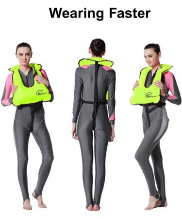 Rrtizan Snorkel Vest - Portable Inflatable Swim Jacket for Adults - Green - Buy Online on GoSupps.com