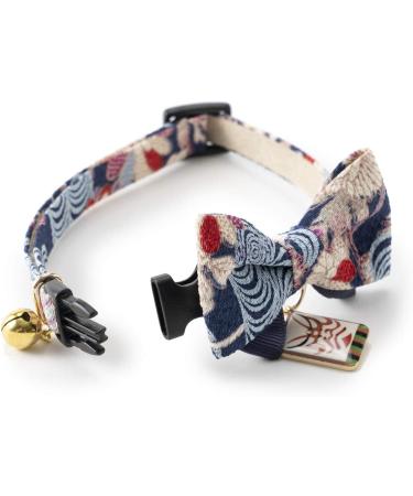 Necoichi Kabuki Charm Bow Tie Cat Collar - Navy | Stylish and Comfortable - Buy Online on GoSupps.com