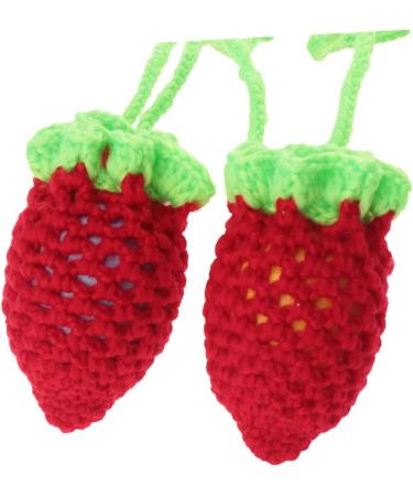 Alipis 2pcs Fruit Drawstring Vegetable Bags Strawberry Woolen Bag Egg Bag Shopping Hanging Net One Shoulder - Buy Online on GoSupps.com