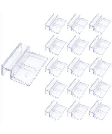 LEEFONE 16 PCS 10mm Acrylic Aquarium Cover Clip, Clear Fish Tank Glass Cover Clip Support Holder Universal Lid Clips for Rimless Aquariums