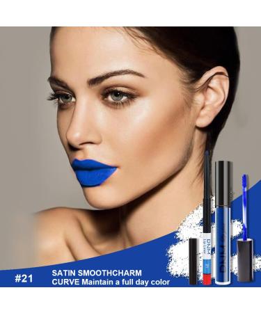 AMY'S DIARY 2pcs Blue Matte Lip Liner and Lipstick Set - Waterproof 24H Liquid Lipstick & Long-Lasting Lip Liner - Matte Makeup Kit (08) - Buy Online on GoSupps.com