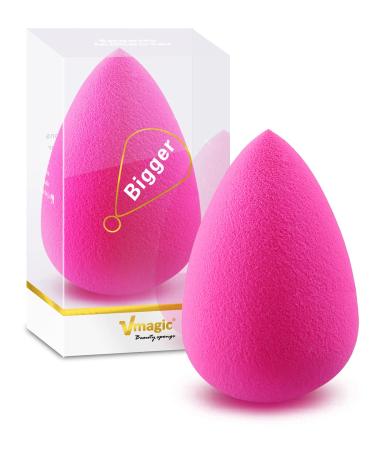 Original Makeup Applicator BIGGER Makeup Sponge Beauty Sponge Blender for Flawless Blend Foundation and Highlighter (Rose Red)