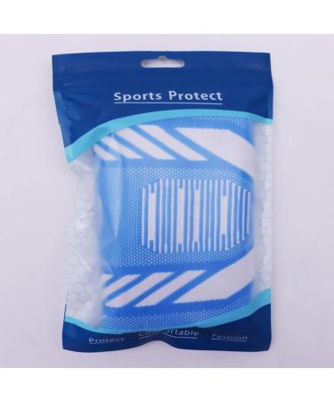 Kniebandage f r Damen & Herren - 2 St ck Kniesch tzer mit verstellbaren Riemen & rutschfestem Silikon | Sport Laufen Arthritis Gelenkschmerzen Bandverletzung | XL Hellblau - Buy Online on GoSupps.com