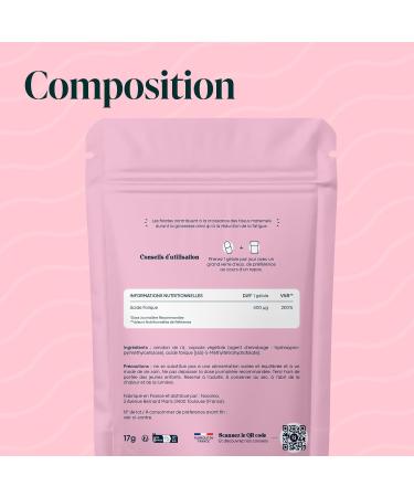 Folic Acid 400 g Vitamin B9 Design and Pregnancy Supports Pregnant Women 60 Vegetal Capsules 2 Months Cure Made in France Essentials by Novoma - Buy Online on GoSupps.com