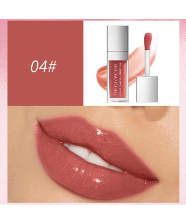Lip Plumper Gloss Probuk 8ml Lip Oil Crystal Clear Lip Plumper Gloss Non Sticky Nourishing Lip Gloss to Prevent Chapped Lips(04#) - Buy Online on GoSupps.com