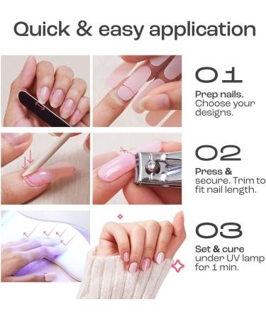 Gya Labs Semi Cured Gel Nail Strips - 20 Pcs | Long Lasting Nail Stickers for Women - Nail Art Kit for Seasonal Daisy Design - Buy Online on GoSupps.com