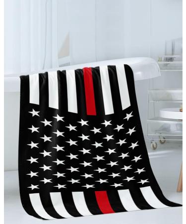 PakiInno Red Line American Flag Respect Firefighter Towels Set - Soft & Absorbent Bath Towels for Fitness, Sports & Travel - 3 Piece Set - Independence-035pak1714 - Buy Online on GoSupps.com