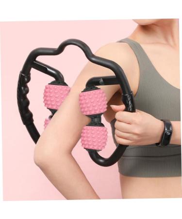Healeved Multifunctional Foam Roller Massage Device 4-Wheel Muscle Roller for Leg & Forearm Massage | Myofascial Fitness Tool in Pink (26x24cm) - Buy Online on GoSupps.com