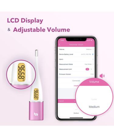 Smart Basal Body Thermometer - LED Fertility Tracker Automatic Data Recording Easy to Use Purple | Femometer App Compatible - Buy Online on GoSupps.com