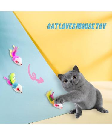 Viksaun 20-Piece Cat Toy Set | Colorful Mouse Rattles & Feather Catchers | Perfect for Kittens & Cats - International Shipping Available - Buy Online on GoSupps.com