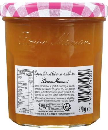 Bonne Maman Apricot & Peach jam 370g - Pack of 3 - Buy Online on GoSupps.com