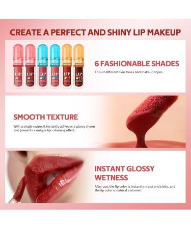  SONGVISON Moisturising Lip Gloss Set of 6 - Moisturising and Nourishing Lip Gloss and Tint Long Lasting Non-Sticky Jelly Finish Plumping Oil for Soft and Irresistible Lips - Buy Online on GoSupps.com