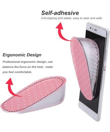 Tmishion Invisible Silicone Gel Insoles - Height Increasing Orthopedic Cushion (1.5cm Pink) for Ultimate Comfort and Support - Buy Online on GoSupps.com