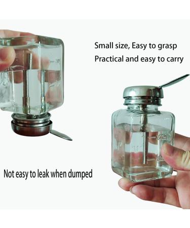 Rowcay Refillable 120ml Empty Glass Bottle Push Down Pump Dispenser Bottle with Measuring Scales for Nail Polish and Makeup Remover Perfect For Home And Salon Use - Buy Online on GoSupps.com