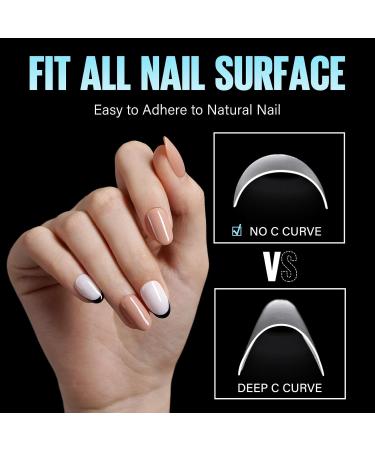 Tomicca 240 Pieces Clear Nail Tips - Acrylic Half Cover French & Oval Sets | 12 Sizes for DIY Nail Studios & Extensions - Buy Online on GoSupps.com