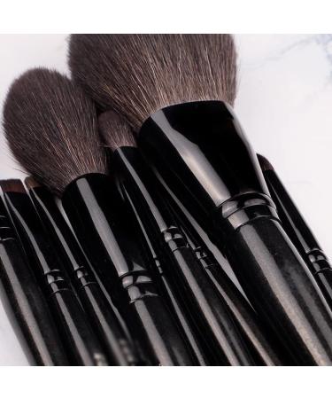 Pearlescent Black Series Cosmetic Brush Set - 10 Portable Makeup Tools for Beginners | International Shipping - Buy Online on GoSupps.com