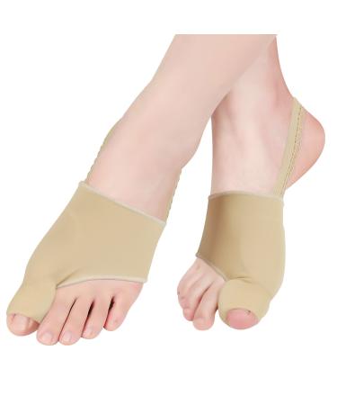 Bunion Corrector for Women and Men, Toe Separator,Bunion Pads ,Big Toe Separator Pain Relief, , Day Night Support Bunion Splint Bunion Relief for Bunions, Crooked Toes One Size-1 Pair Beige