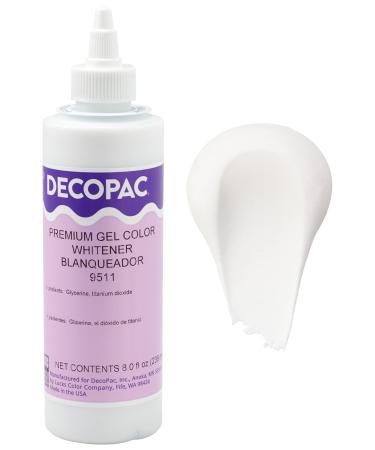 DECOPAC Premium Gel, Whitener, 8 oz - Food Color, Edible Coloring For Use with Buttercream or Whipped Icing, Fondant & Piping Gel, Highly Concentrated Gel - White - Buy Online on GoSupps.com