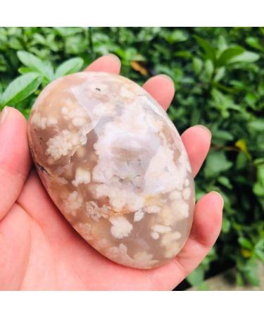 1pc 35g-260g Natural Polished Cherry Blossom Flower Agate Palm Stone forGifts Can be Used for (Color : 35g-55g) HOMEZHOU (Color : 110g-130g)