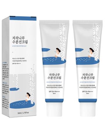 Korean Sunscreen Organic Sunscreen SPF50 PA++++ Birch Juice Moisturizing Sunscreen Korean Skincare Sunscreen Strong UV Protection Moist Essence Type (2PCS)