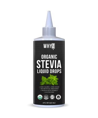 Organic Stevia Liquid Drops Pure Liquid Stevia Extract, Zero Calorie Sweetener for Coffee, Tea & Baking Keto Friendly Sweetener Drops, 8 fl oz, 1,823 Servings