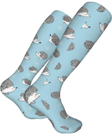 Cute Hedgehog Compression Socks for Men & Women | 15-20 mmHg Support for Running & Cycling - Buy Online on GoSupps.com